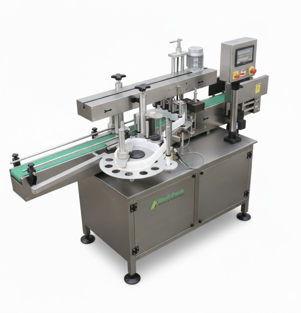 Automatic Self Adhesive Two Side Flat Bottle Labeling Machine - Medi ...